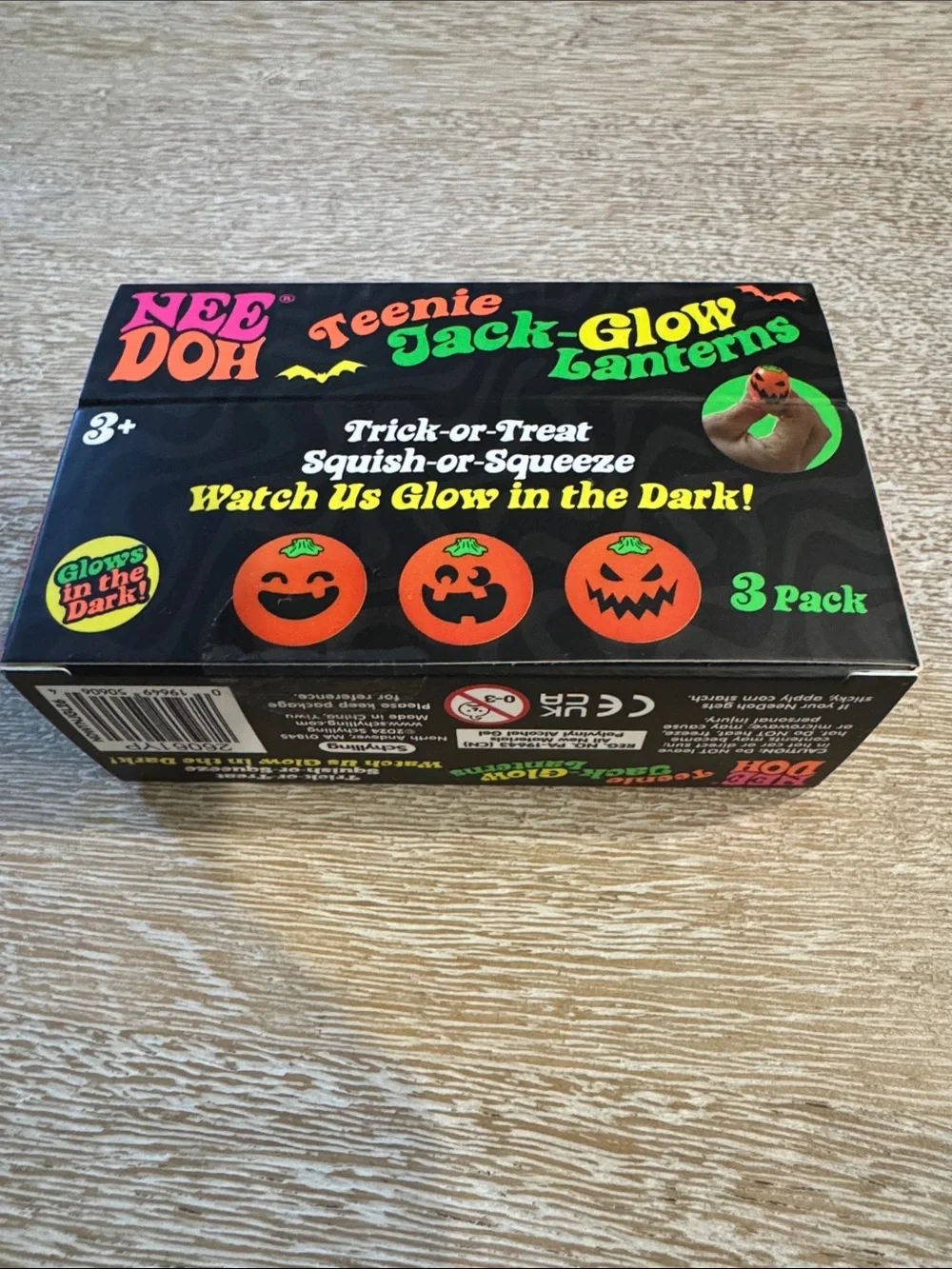 NeeDoh Teenie Jack-Glow Glow Lanterns - Orange/Black